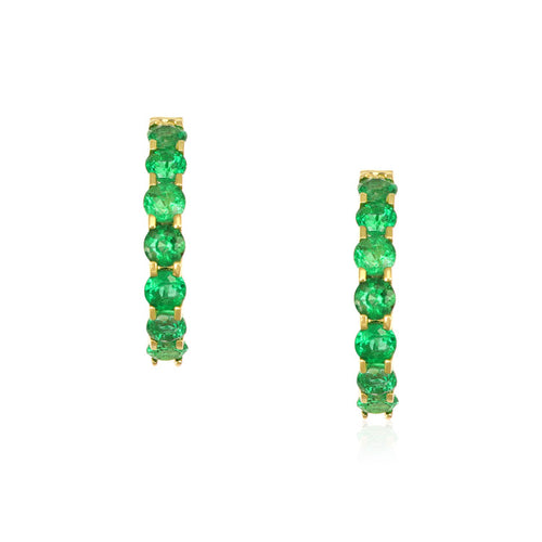 Emerald Hoop Earrings