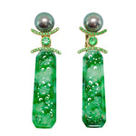 Hand Carved Jade Drop Earrings
