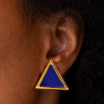 Lapis Lazuli Triangle Earclips