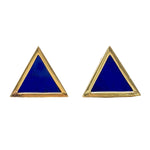 Lapis Lazuli Triangle Earclips