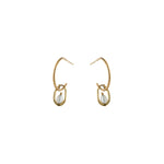 Pearl Droplet Hoop Earring