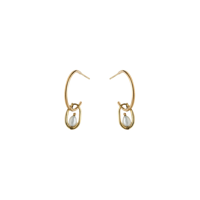 Pearl Droplet Hoop Earring
