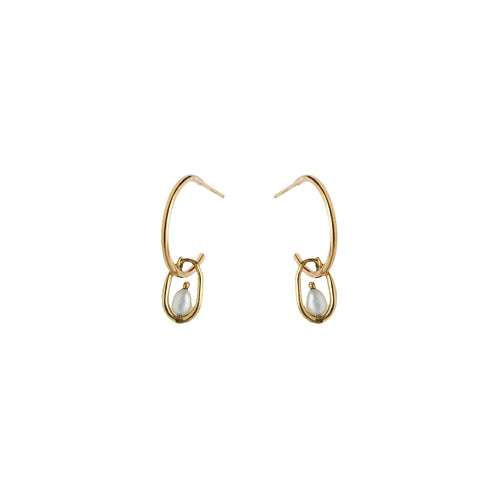 Pearl Droplet Hoop Earring