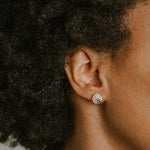 Rainbow Sapphire & Diamond Stud Earrings