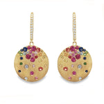 Rainbow Disc Drop Earrings