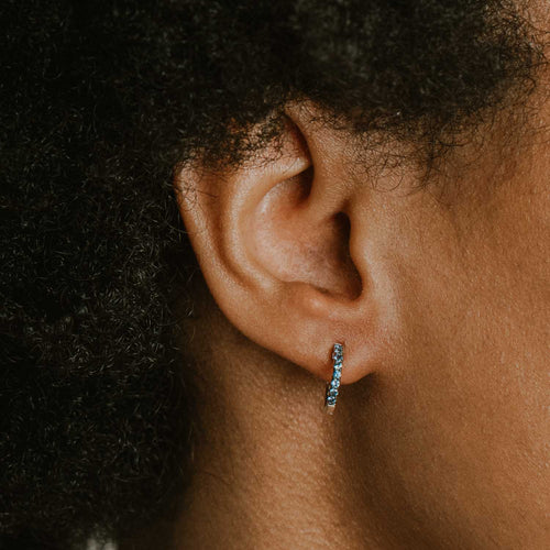 Sapphire & Diamond Reversible Huggie Earrings Image 2