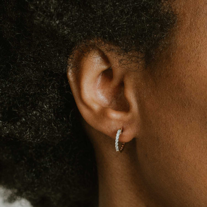 Sapphire & Diamond Reversible Huggie Earrings