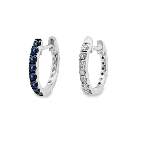 Sapphire & Diamond Reversible Huggie Earrings