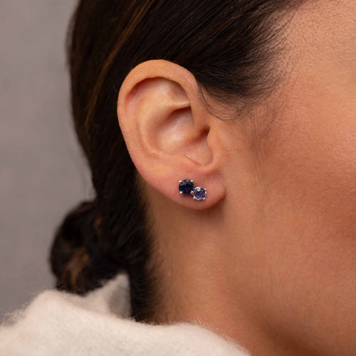 Blue Sapphire Pollux Stud Earrings Image 2