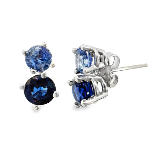 Blue Sapphire Pollux Stud Earrings