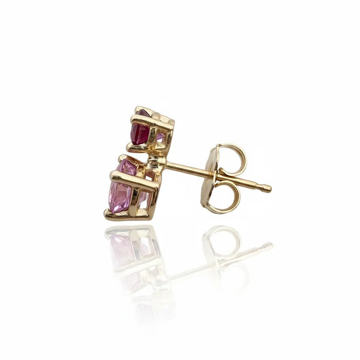 Pink Sapphire Pollux Stud Earrings