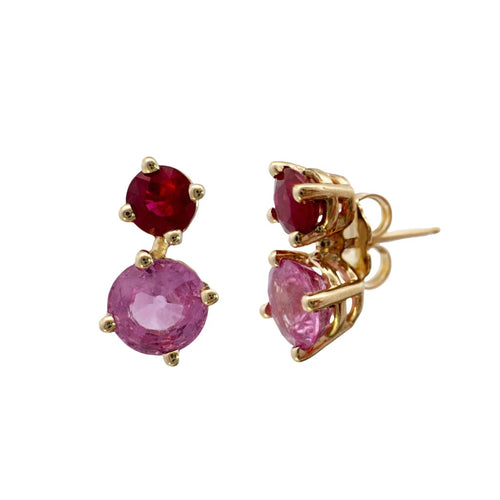 Pink Sapphire Pollux Stud Earrings