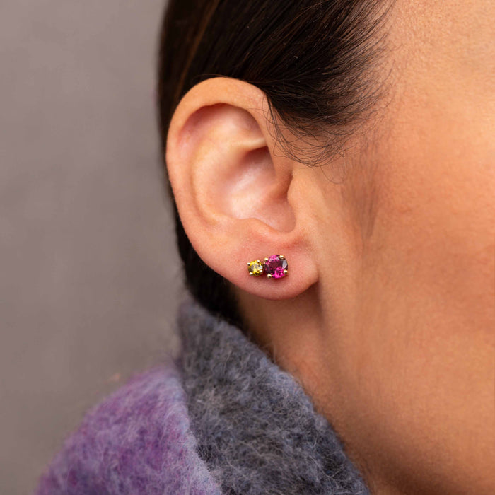 Umba and Andradite Garnet Pollux Stud Earrings