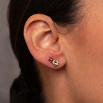 Yellow Sapphire and Pink Tourmaline Pollux Stud Earrings