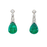 Emerald & Diamond Drop Earrings