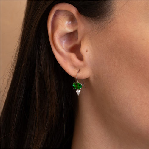 Tourmaline and Diamond Drop Earrings Image 2