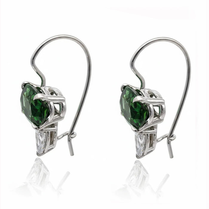 Tourmaline and Diamond Drop Earrings