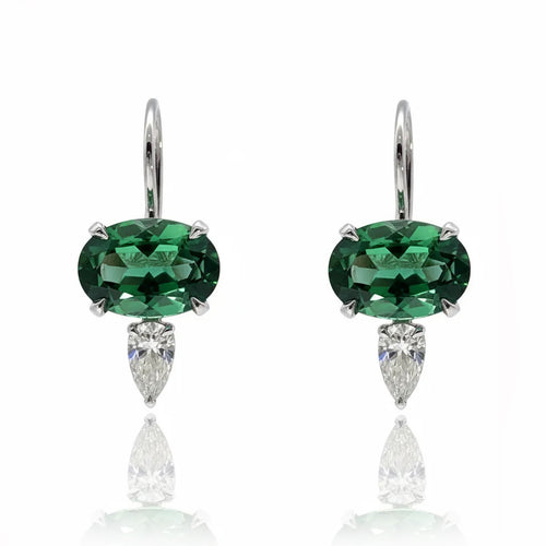 Tourmaline and Diamond Drop Earrings