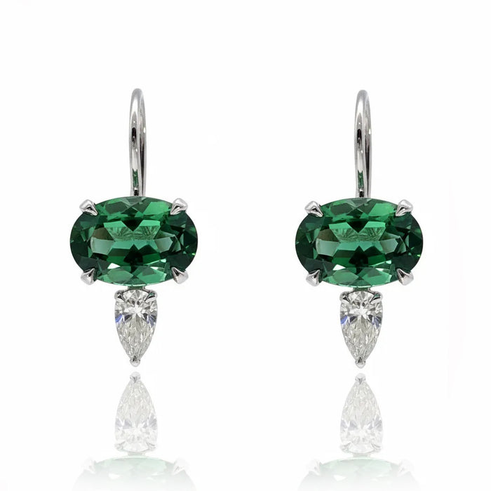 Tourmaline and Diamond Drop Earrings