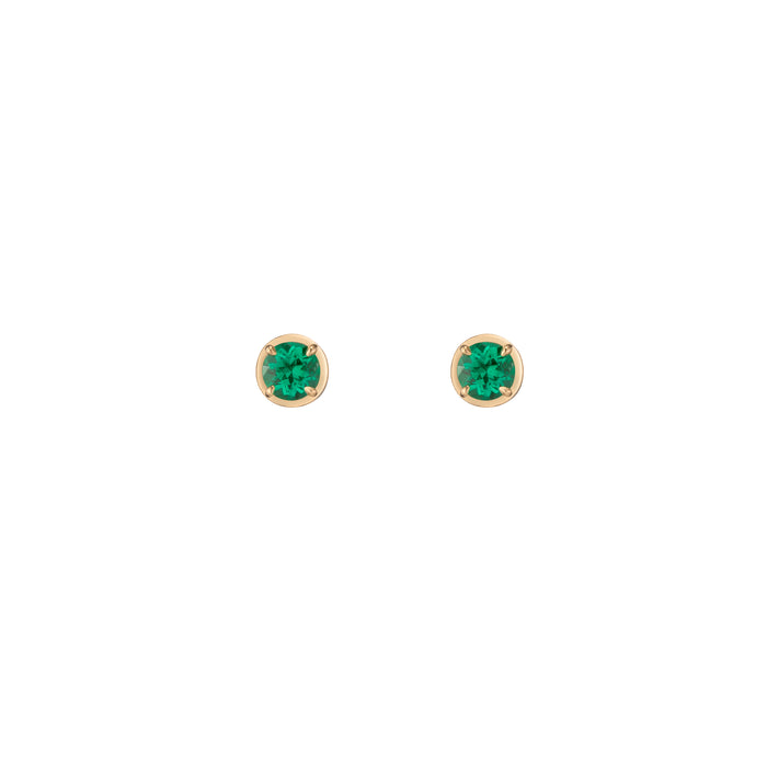Emerald Prong Stud Earrings
