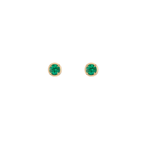 Emerald Prong Stud Earrings