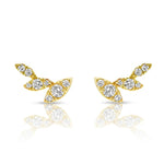 Diamond Leaf Studded Earrings