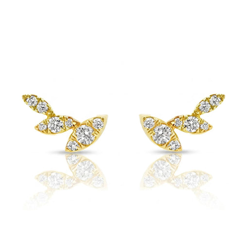 Diamond Leaf Studded Earrings