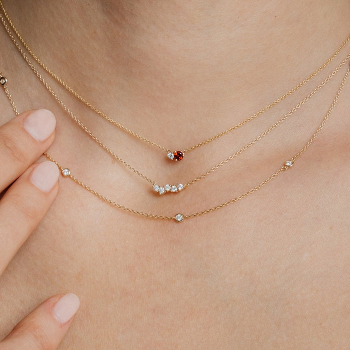 5-Diamond Station Necklace