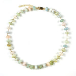 Aquamarine & Morganite Bead Strand Necklace