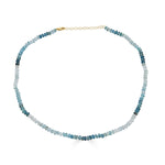 Multicolor Aquamarine Bead Strand Necklace