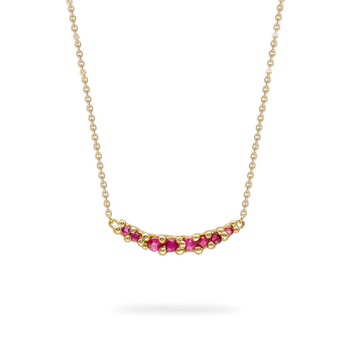 Ruby Encrusted Bar Necklace