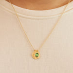 Tsavorite Garnet & Diamond Earth Love Pendant Necklace
