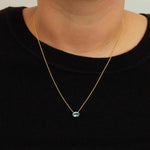 0.92ct Oval Aquamarine Pendant Necklace