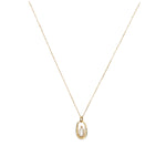 Pearl Droplet Hoop Pendant Necklace