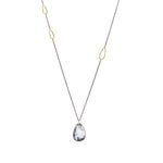 Dendritic Opal & Diamond Pendant Necklace