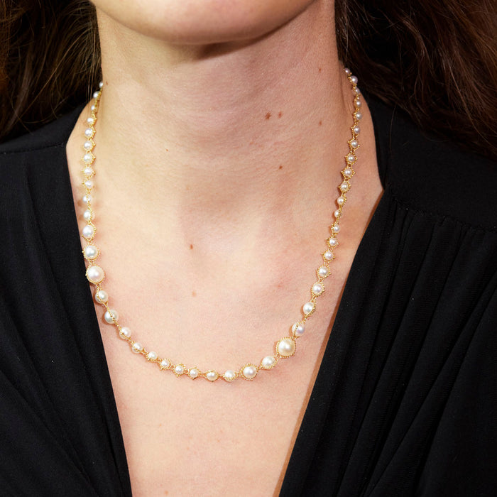 Graduated Woven Pearl Necklace