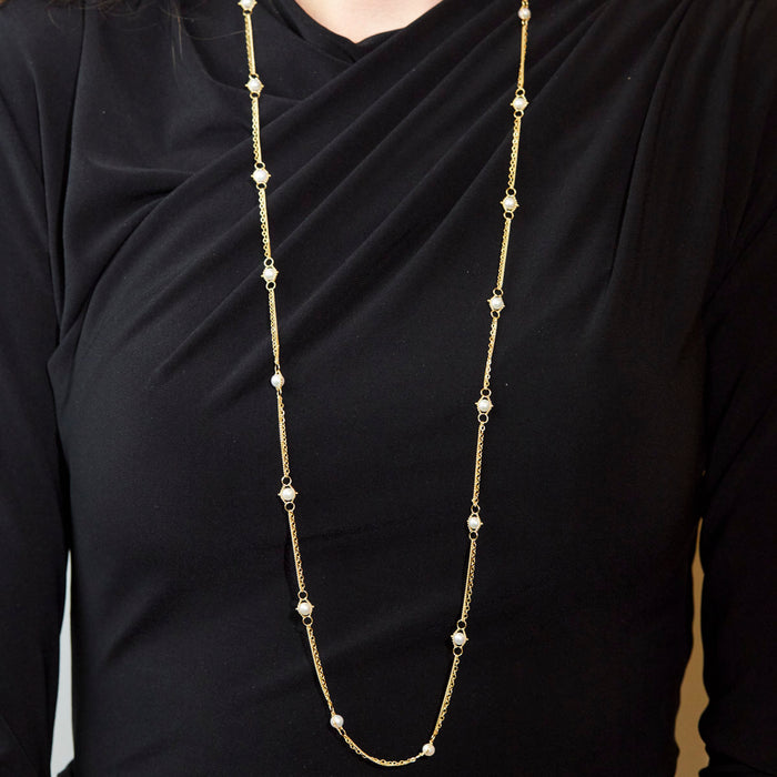 Akoya Pearl Textile Necklace