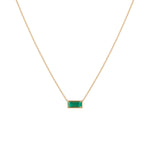 1.20ct Baguette Muzo Emerald Pendant Necklace