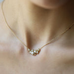 Pearl & Diamond Cluster Bar Necklace