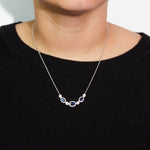 Sapphire & Diamond Halo Collar Necklace