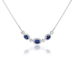 Sapphire & Diamond Halo Collar Necklace