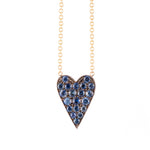Denim Sapphire Heart Pendant Necklace