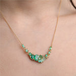 Emerald & Grey Diamond Encrusted Necklace