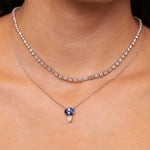 Sapphire & Diamond Pendant Necklace