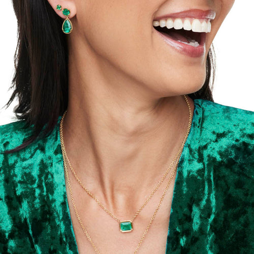 Emerald-cut Emerald Necklace Image 2