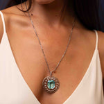 Aquamarine & Diamond Pendant Necklace