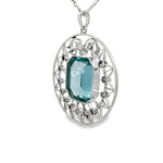Aquamarine & Diamond Pendant Necklace