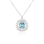 Aquamarine & Diamond Pendant Necklace
