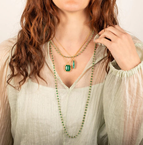 Emerald Woven Necklace Image 2