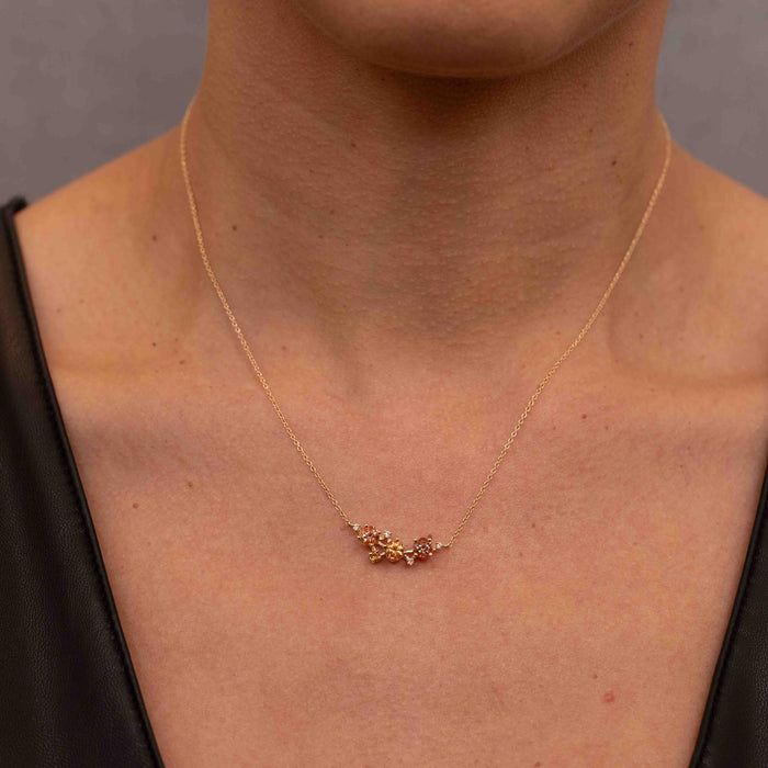 Garnets, Citrine, and Diamond Constellation Necklace
